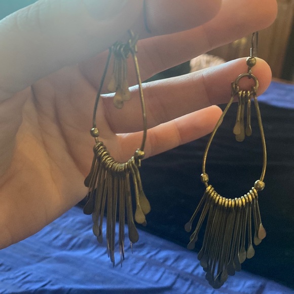 Vintage gold bohemian earrings - Picture 12 of 12